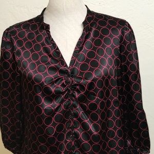 CATO Size: XL Satin Front Button Blouse